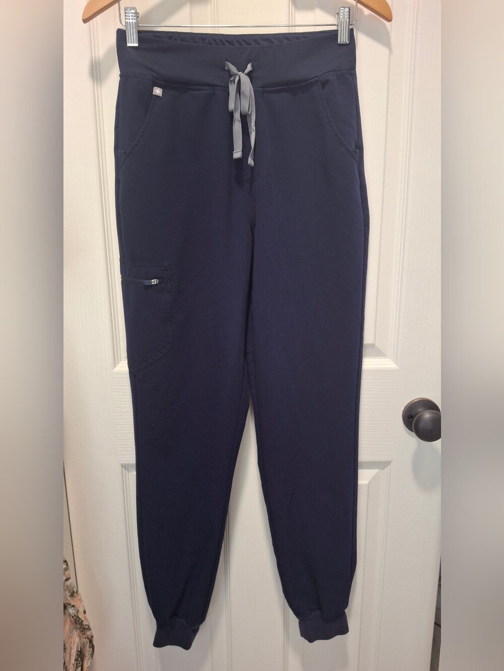 Figs Navy Jogger Pants with Contrast Drawstring